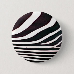 Zebra Schwarz und Weiß Streifen Print Button