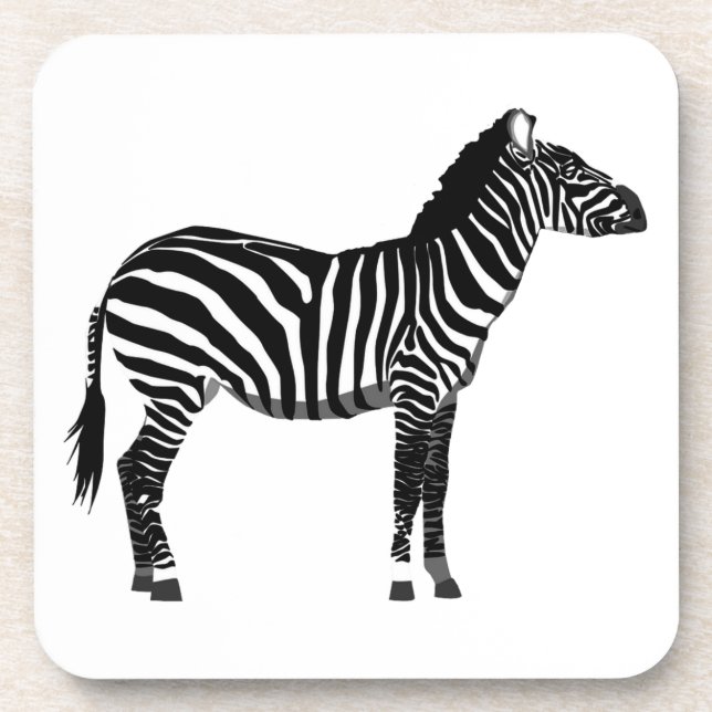 Zebra - Schwarz und Weiß Untersetzer (Vorderseite)