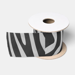 Zebra Schwarz-Weiß-Druck Satinband