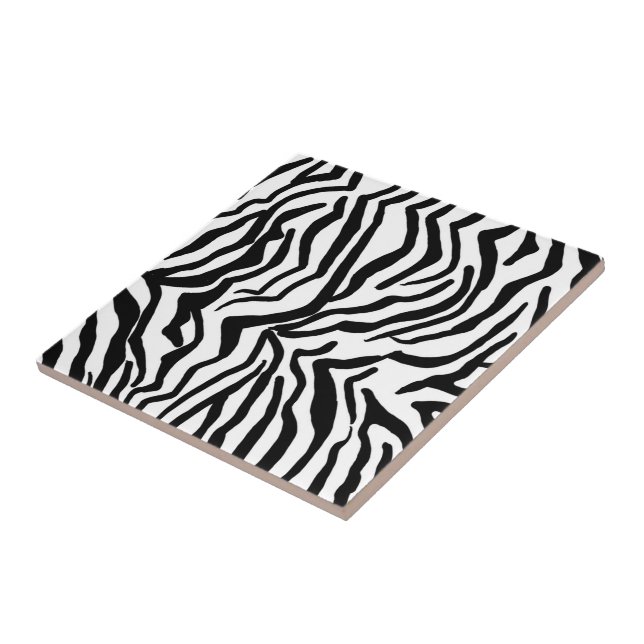 Zebra Schwarz-Weiß-Hide-Fellmuster Fliese (Seite)