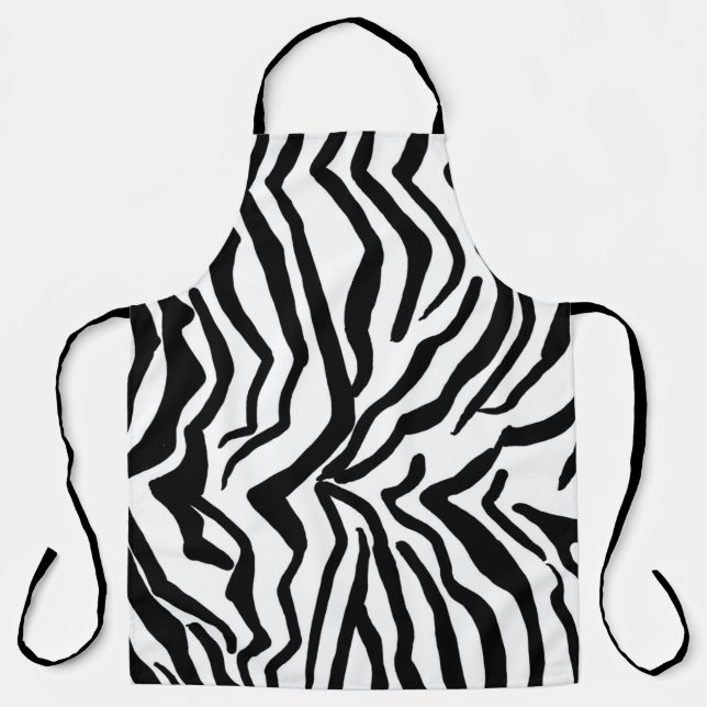 Zebra Schwarz-Weiß-Hide-Fellmuster Schürze (Vorderseite)