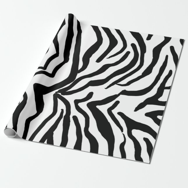 Zebra Schwarz-Weiß-Muster verborgen Geschenkpapier (Ungerollt)