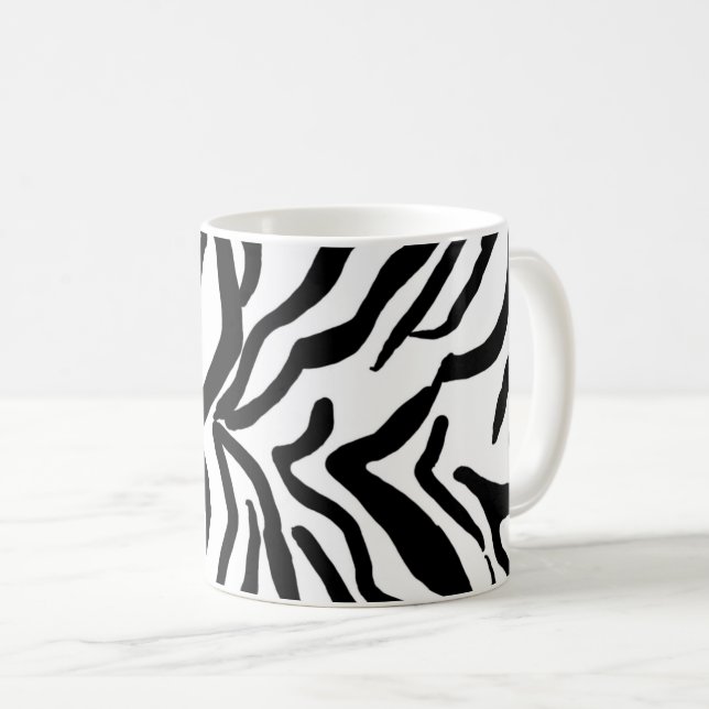 Zebra Schwarz-Weiß-Muster verborgen Kaffeetasse (VorderseiteRechts)