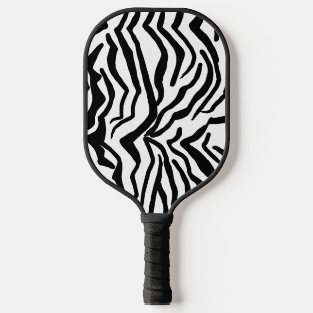 Zebra Schwarz-Weiß-Muster verborgen Pickleball Schläger (Vorderseite)