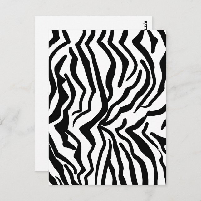 Zebra Schwarz-Weiß-Muster verborgen Postkarte (Vorne/Hinten)