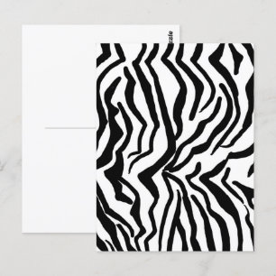 Zebra Schwarz Weißes Fellmuster Postkarte