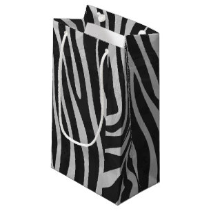 Zebra-schwarzer und hellgrauer Druck Kleine Geschenktüte