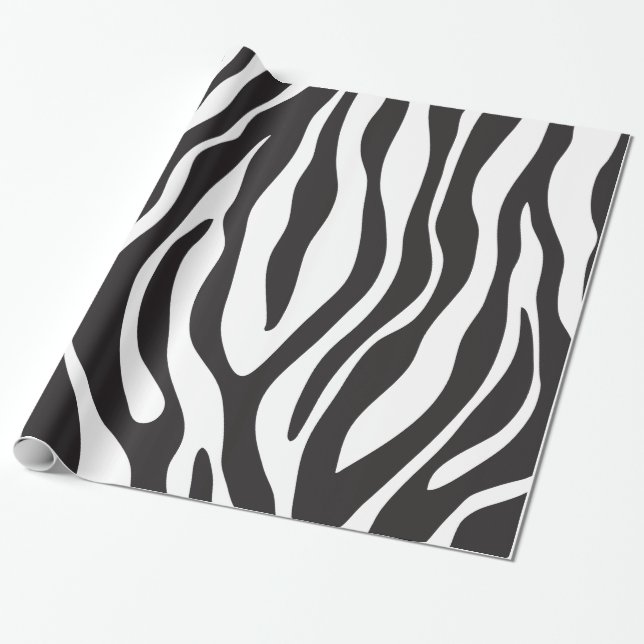 Zebra-schwarzes u. weißes gestreiftes Muster Geschenkpapier (Ungerollt)