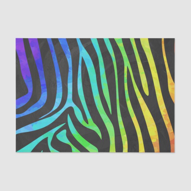 Zebra-Schwarzes und Regenbogen-Druck Seidenpapier (Vorderseite)