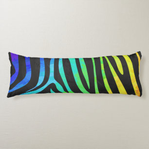 Zebra-Schwarzes und Regenbogen-Druck Seitenschläferkissen