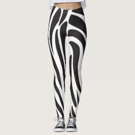 Zebra Schwarzweiß Print Streifen Muster trendy Leggings