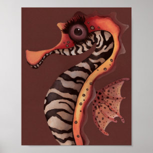 Zebra Seepferd Poster
