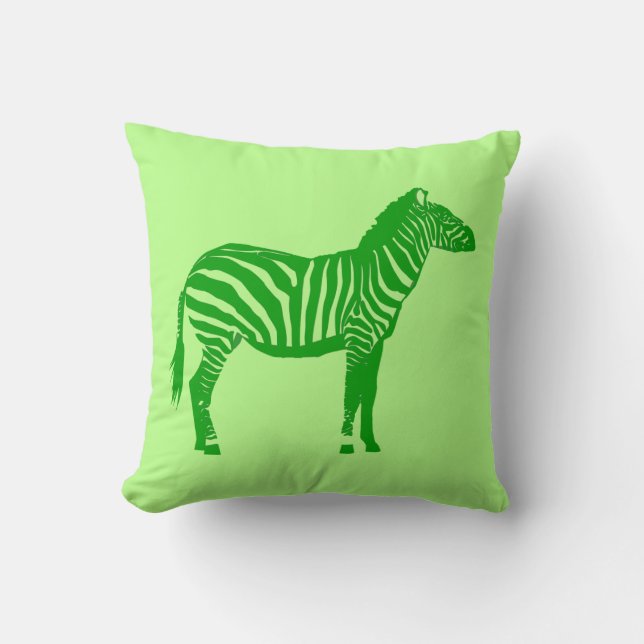 Zebra - Shades of Lime Green Kissen (Vorderseite)