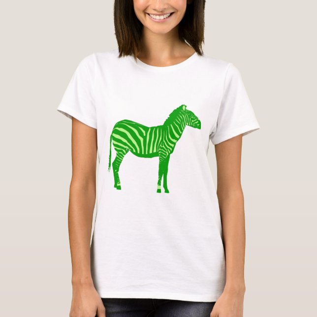 Zebra - Shades of Lime Green T-Shirt (Vorderseite)