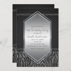 Zebra-silbernes Grau-bezauberndes Einladung