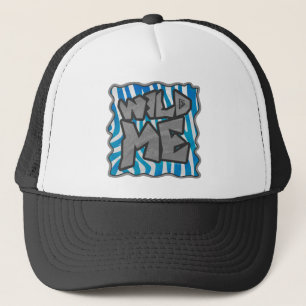 Zebra Silhouette Blau und Weiß Design Truckerkappe