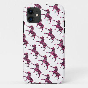 Zebra-Silhouette Schwarz und Heiß-Rosa Case-Mate iPhone Hülle