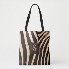 Zebra Skin Brown & Beige Monogram