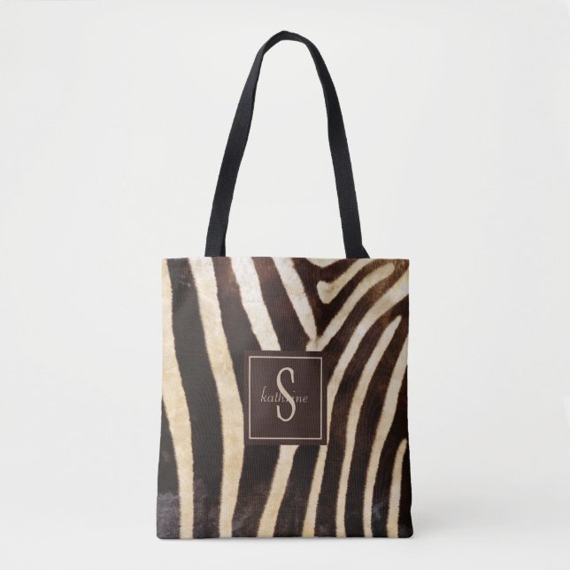 Zebra Skin Brown & Beige Monogram (Vorderseite)