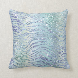 *~* ZEBRA Skin Diamond Glitzer Tierdruckblau Kissen