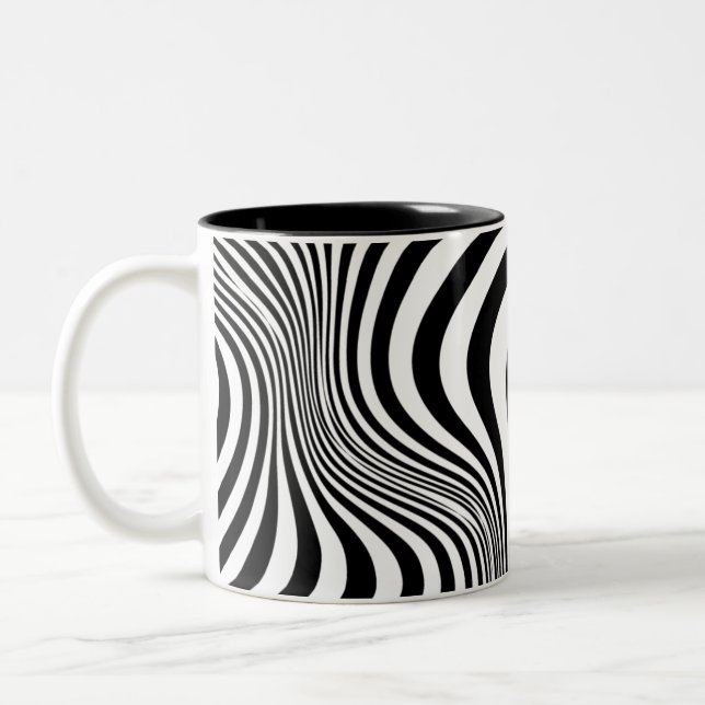 Zebra Skin Print Texture Pattern-88488 Zweifarbige Tasse (Links)