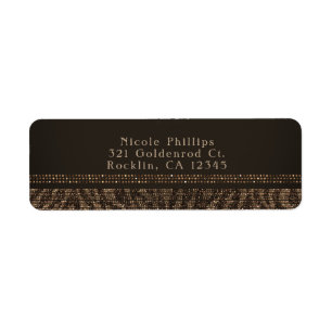 Zebra Sparkle Brown Gold Glam Party Einladung