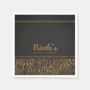 Zebra Sparkle Sequins Glam Chic Modernes Party Serviette