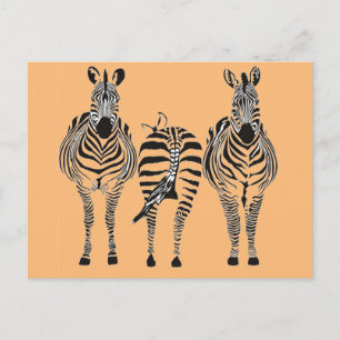 ZEBRA-SPASS POSTKARTE