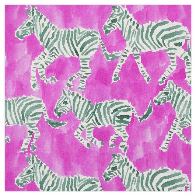 ZEBRA-SPIEL schickes Safari-Aquarell Stoff (Muster)