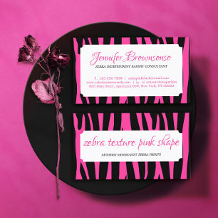 Zebra Sprinkles Textur Rosa Form Rahmen Visitenkarte