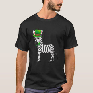 Zebra St Patrick's Day mit Leprechaun Hat Long T-Shirt