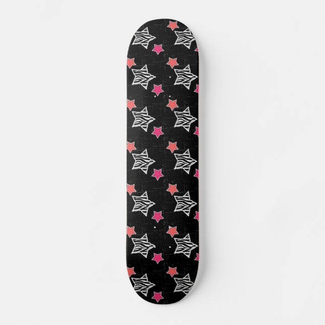 Zebra Stars Skateboard (Vorderseite)