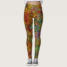 Zebra-Strapes in mehrfarbigen Farben Leggings