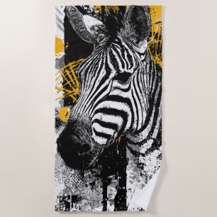 Zebra Street Art Tierillustration Strandtuch