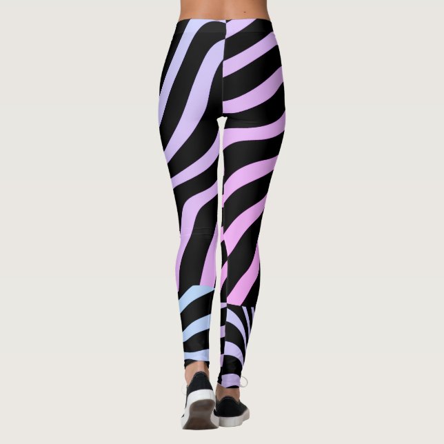Zebra Streifen - 3D Zebra Leggings - Frauen (Rückseite)