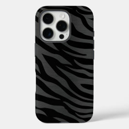 Zebra Streifen auf dunkelgrau iPhone 16 Pro Hülle