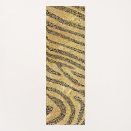 Zebra Streifen auf goldene Marmortextur Yogamatte