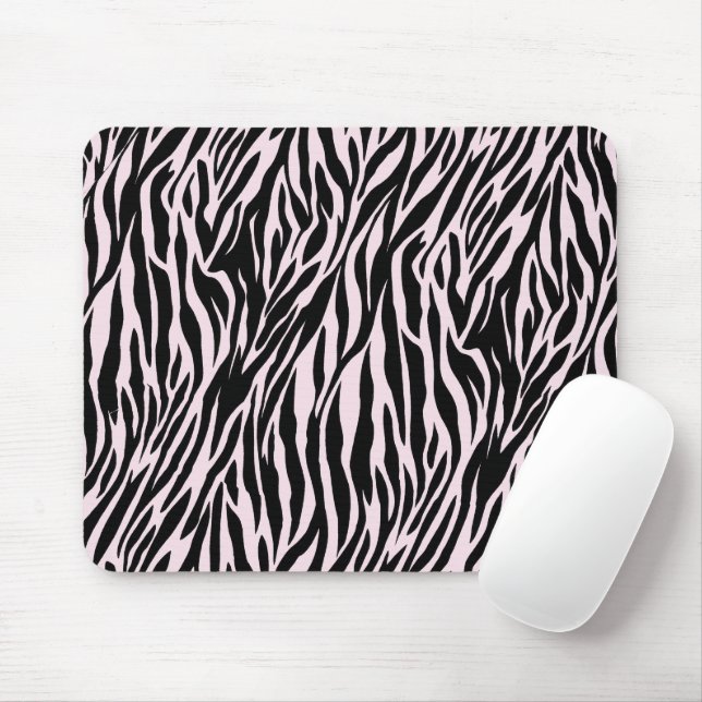 Zebra-Streifen auf Pastellrosa Mousepad (Mit Mouse)