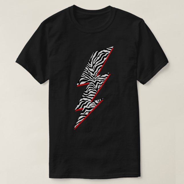 Zebra Streifen Blitzdrucke T-Shirt (Design vorne)