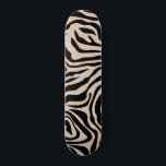 Zebra Streifen Cream Beige Schwarzes Wildtier Skateboard<br><div class="desc">Zebra Print - Creme beige und schwarz Muster - Wildtierdruck.</div>