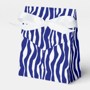 Zebra-Streifen - Dunkles Kobalt Blau und Weiß Geschenkschachtel