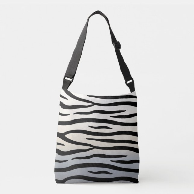 Zebra Streifen Exotic Animal Print Tragetaschen Mit Langen Trägern (Vorderseite)