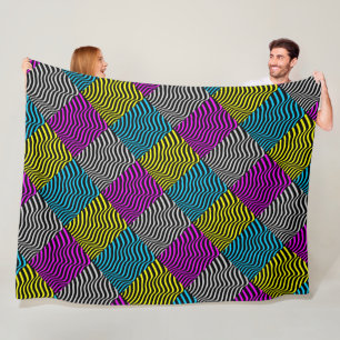 Zebra Streifen - Geometrisches Muster Abstrakt Art Fleecedecke