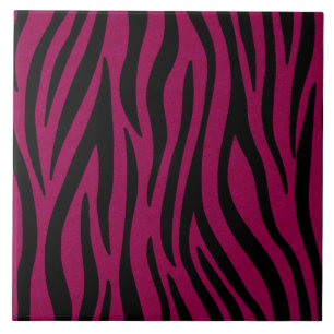 Zebra Streifen in Schwarz und Magenta Safari Print Fliese