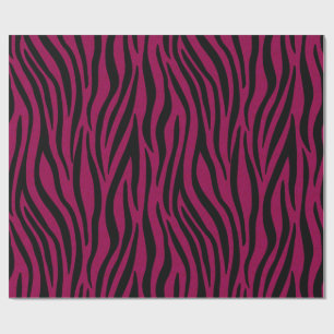 Zebra Streifen in Schwarz und Magenta Safari Print Geschenkpapier