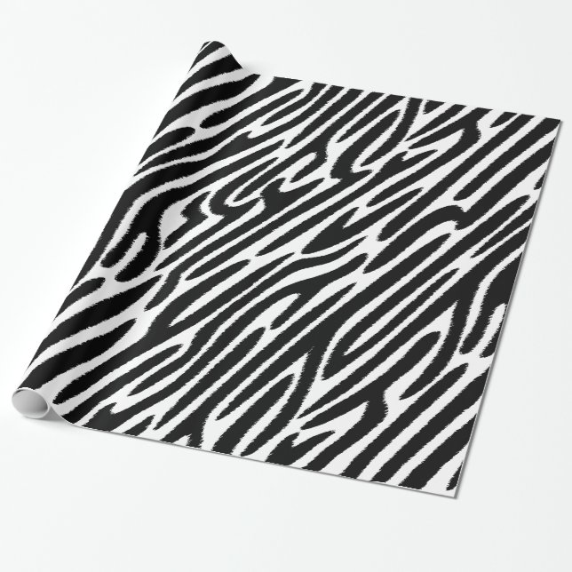 Zebra Streifen klassisch schwarz-weiß Geschenkpapier (Ungerollt)