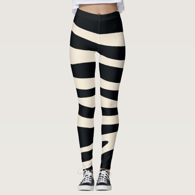 Zebra-Streifen Leggings (Vorderseite)