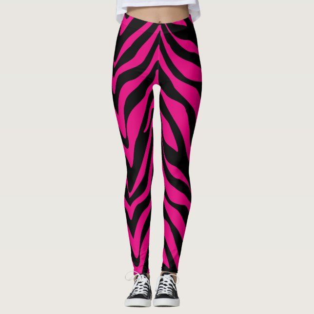 Zebra Streifen Leggings (Vorderseite)