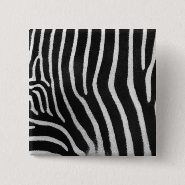 Zebra-Streifen-Muster-Quadrat-Button Button (Vorderseite)