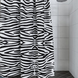 Zebra Streifen Muster Schwarz-Weiß-Tierdruck Duschvorhang